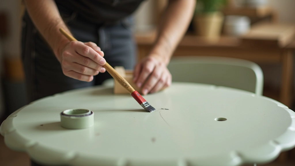 Close-up of freshly painted wooden furniture with soft muted color finish and smooth surface texture